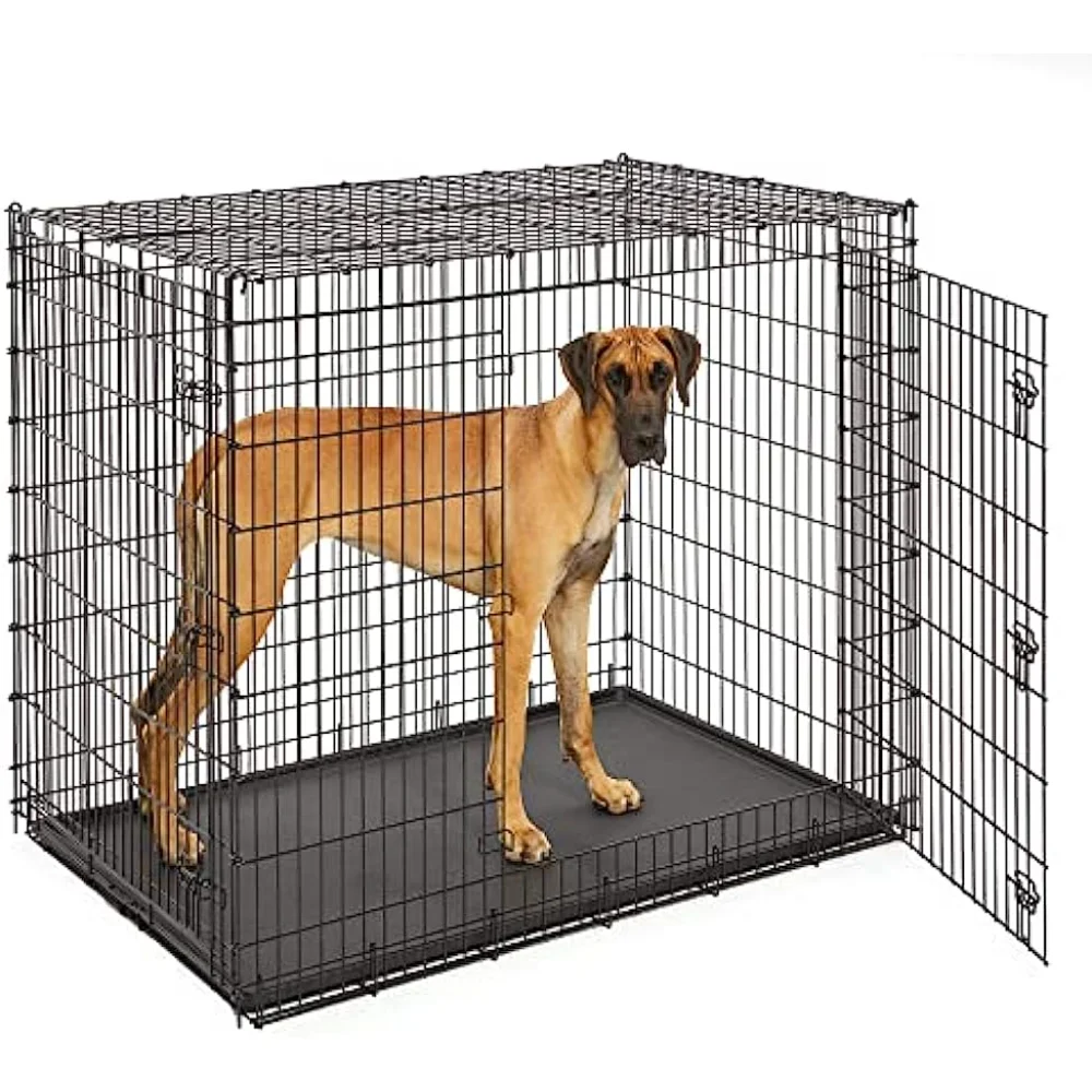 

SL54DD Ginormus Double Door Dog Crate for XXL for the Largest Dogs Breeds, Great Dane, Mastiff, St. Bernard, Black
