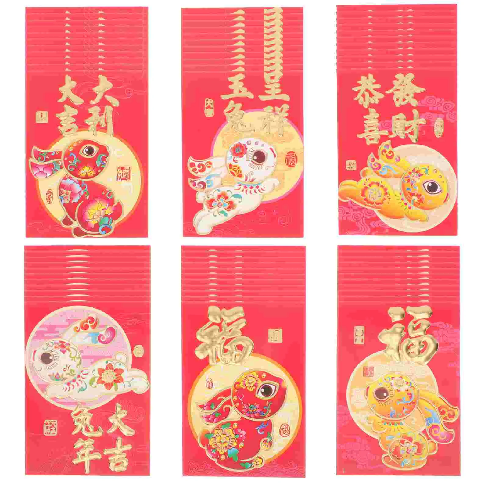 

Red Envelopes Year Chinese Money New Envelope Packet Rabbit Packets Festival Lucky Pocket Spring Paper Wedding Hong Bao Lunar