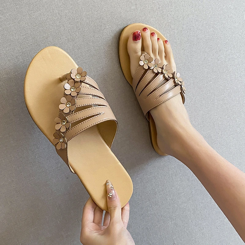 

Women Summer Pearl Detailed womans shoes flip flops women