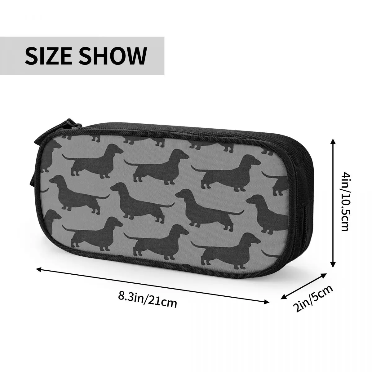 Dachshund Dog Silhouette Pencil Cases Wiener Sausage Doxie Pencilcases Pen Holder Big Capacity Bag Students School Stationery images - 6