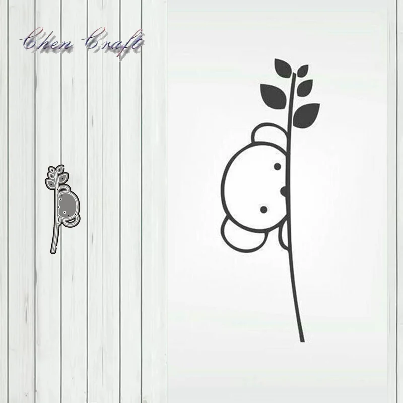 

Bear holding a branch Metal Cutting Dies Stencil Scrapbook Album Embossing For Gift Card Making Handcrafts 2019 new