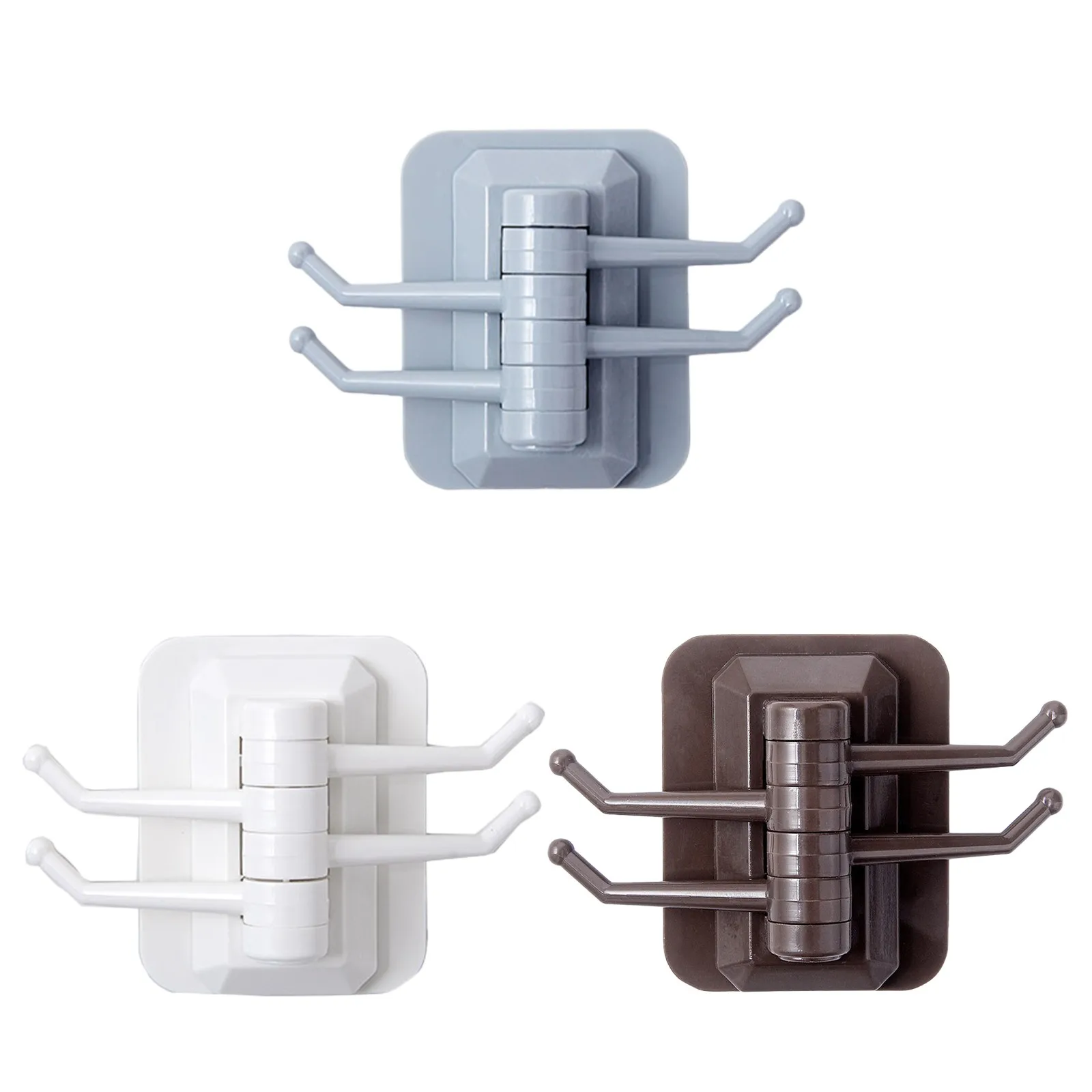 

1/2/3pcs Rotated Kitchen Hooks Four-Connected Rotating Hook Wall Rack Without Punching Strong Sticky Hook Home Wall Door Hook