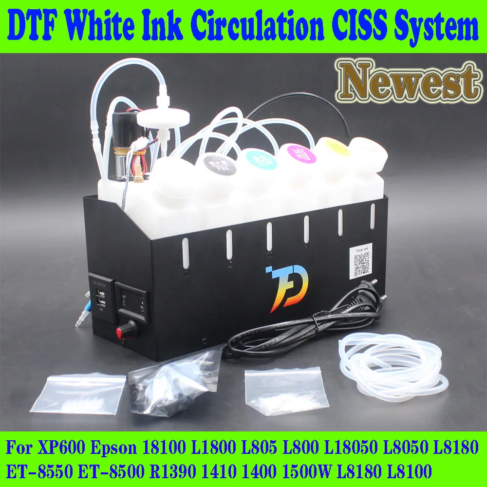 L18050 DTF Модифицированный комплект циркуляции белых чернил СНПЧ DIY для Epson L1800 L800 L805