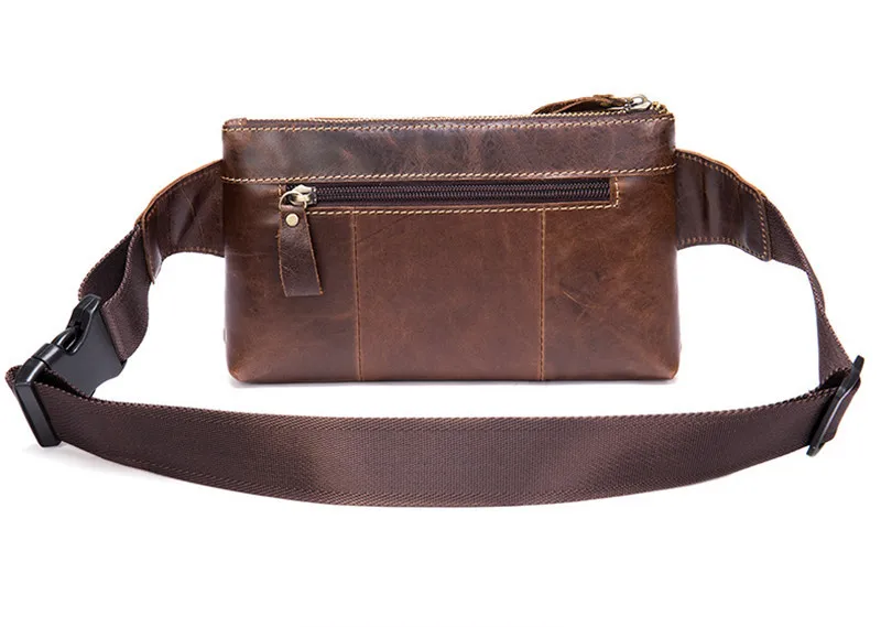 Simple casual  designer natural real leather multifunctional men's chest bag retro luxury summer sports lightweight waist bag