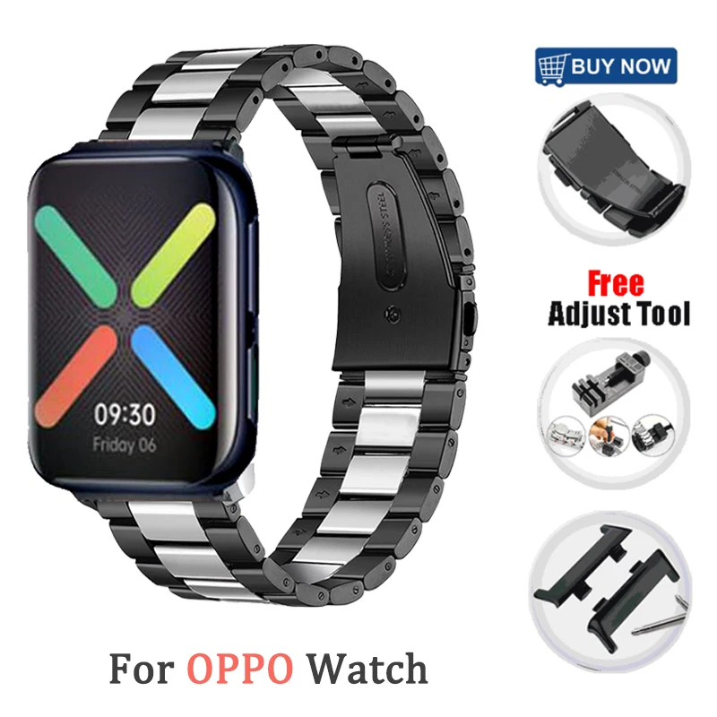 

Ремешок для часов OPPO Watch 41 мм 46 мм, металлический браслет из нержавеющей стали, аксессуары для часов OPPO 41 мм 46 мм, браслет