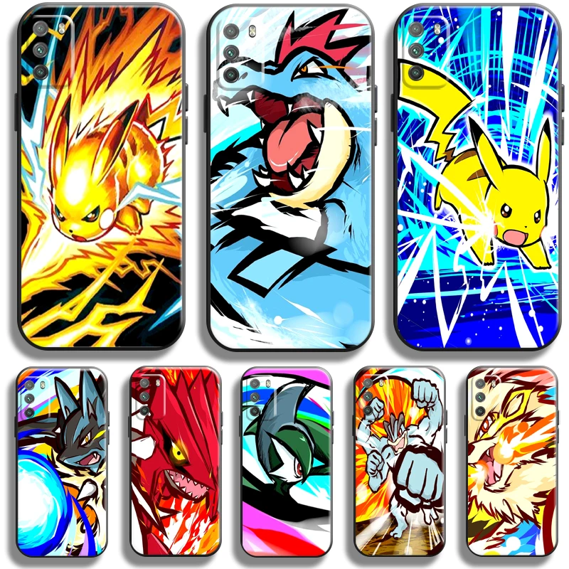 

Japan Anime Pokemon Pikachu For Xiaomi Poco X3 PRO NFC X3 GT POCO M3 M3 Pro 5G F3 GT Phone Case Carcasa Silicone Cover Black