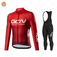2022 gcn winter thermal fleece cycling clothing men mtb uniform bike wear bicycle clothes suit long sleeve cycling jersey set