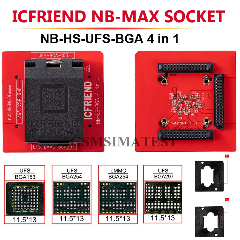 ICFRIEND MiPItester NB-Max розетка для E-mate EMMC и UFS BGA254 BGA297 BGA153 поддержка Easy-Jtag box Medusa Pro UFI |