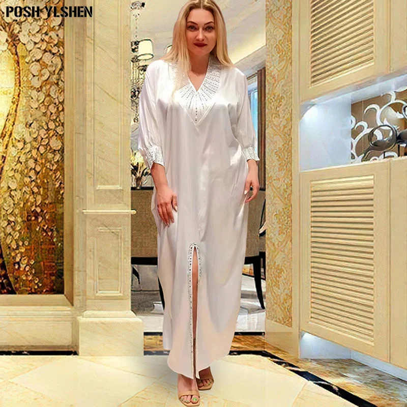 

Нигерийские женские платья Caftan, африканские платья для женщин, 2023, традиционное платье с v-образным вырезом, горячая распродажа, Abaya Musulman Boubou Robe Femme, одежда
