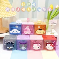sanrio hello kitty my melody cute cartoon anime square flash powder transparent drawer box desktop storage box jewelry box