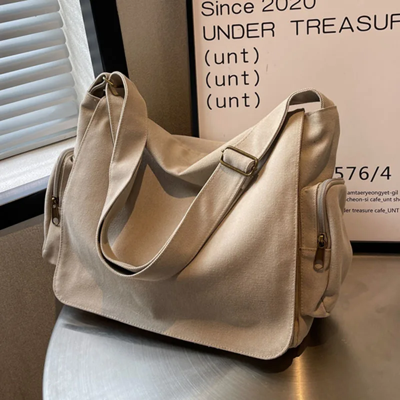 Large Shoulder Side Bags for Women 2022 Trend Canvas bag High Capacity Female Shopper Shopping Bag Lady Cloth Handbags schoolbag