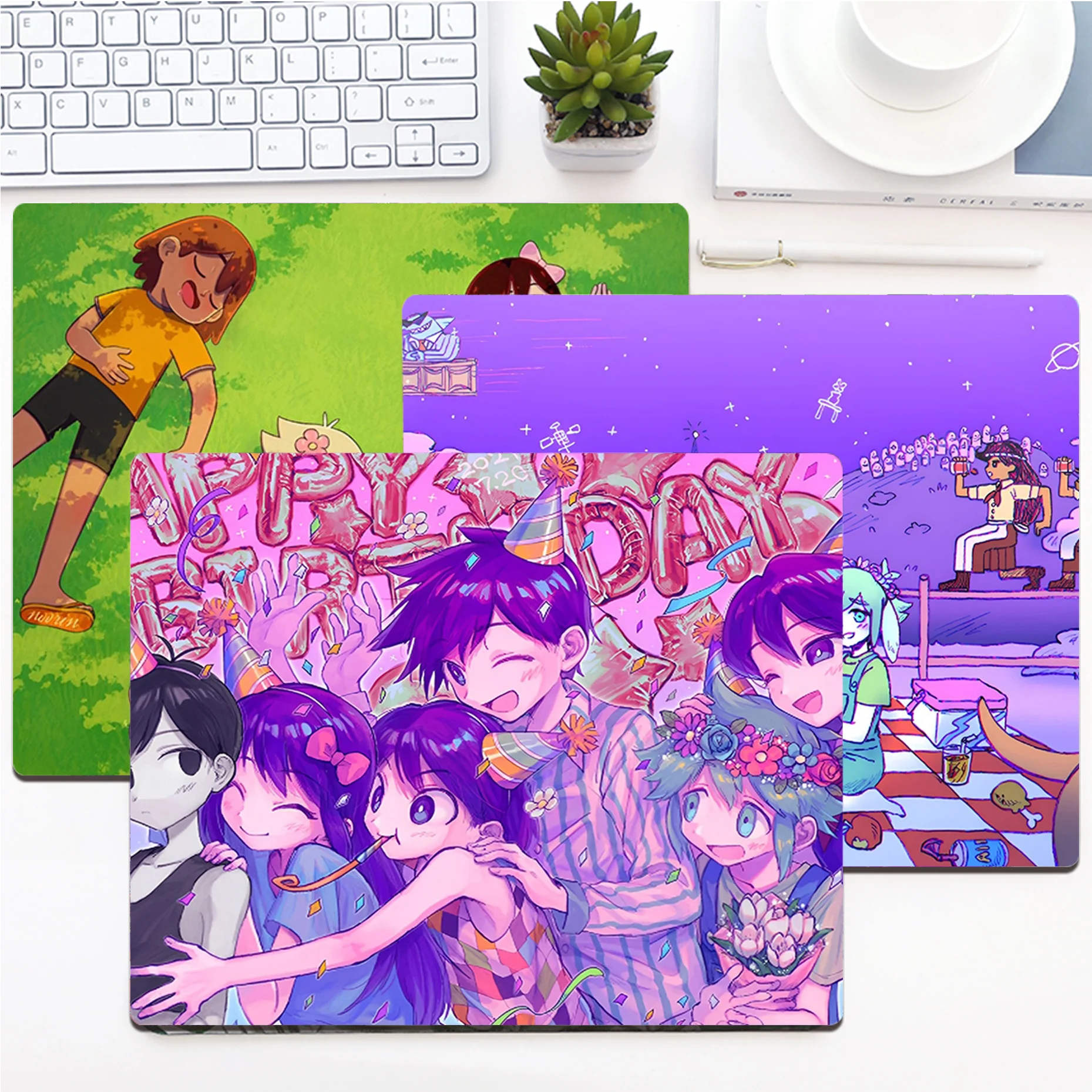 

Omori Game Anime Mousepad Lockedge Cartoon Anime Gaming Mouse Pad Keyboard Mouse Mats Smooth Company for PC Gamer Mousemat