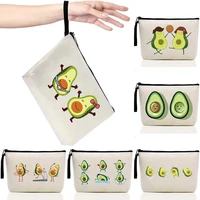 2022 fashion cosmetic bag ladies new phone wallet avocado print series travel cosmetics clutch bag sundries storage bags