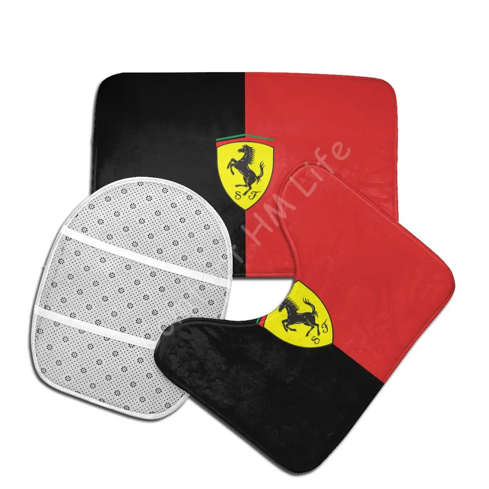 3 шт. нескользящий коврик для унитаза с принтом логотипа Ferrari | Дом и сад