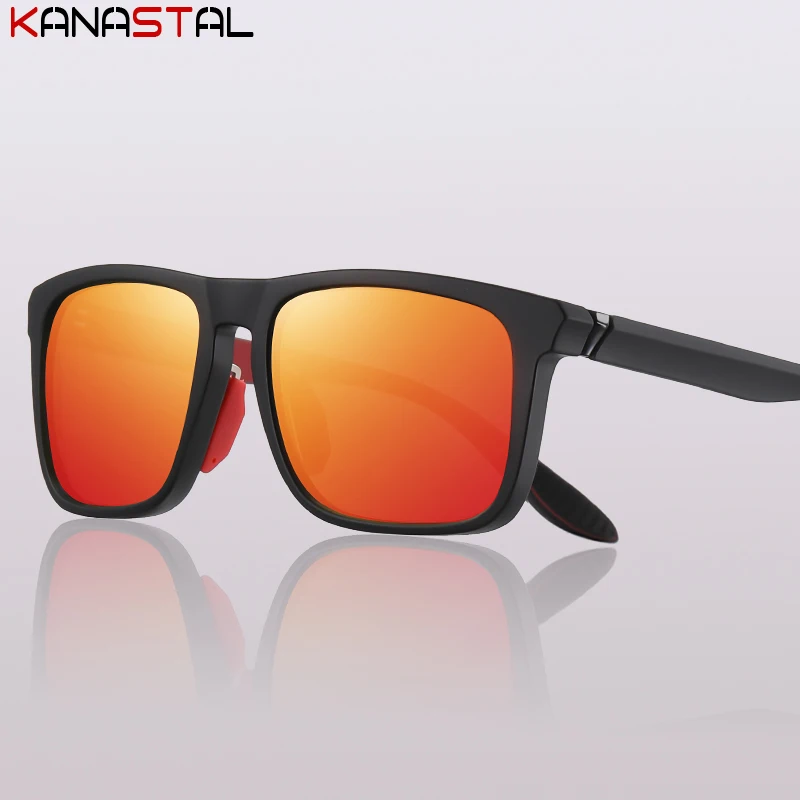 

Men Polarized Sunglasses Sports Sun Glasses TR90 Square Air Hole Eyeglasses Frame Fishing Bike Travel Anti Glare Shade Eyewear