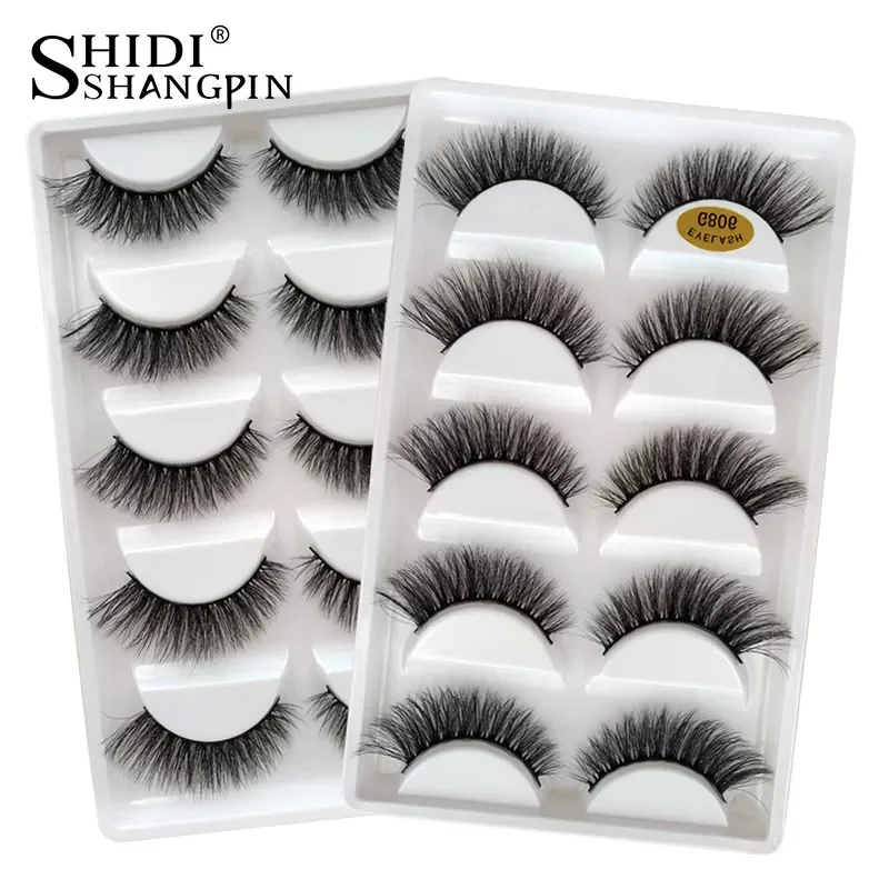 

SHIDISHANGPIN 5 pairs False Eyelashes Natural Mink Eyelashes Makeup 3d Mink Lashes Thick Fake Eyelashes maquiagem faux cils G800