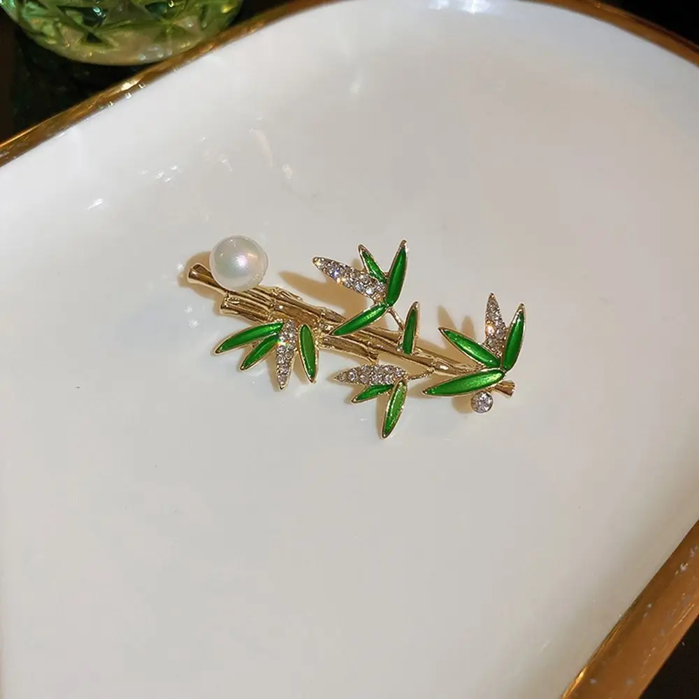 Винтажные Броши с жемчугом элегантные модные булавки для воротника листьями
