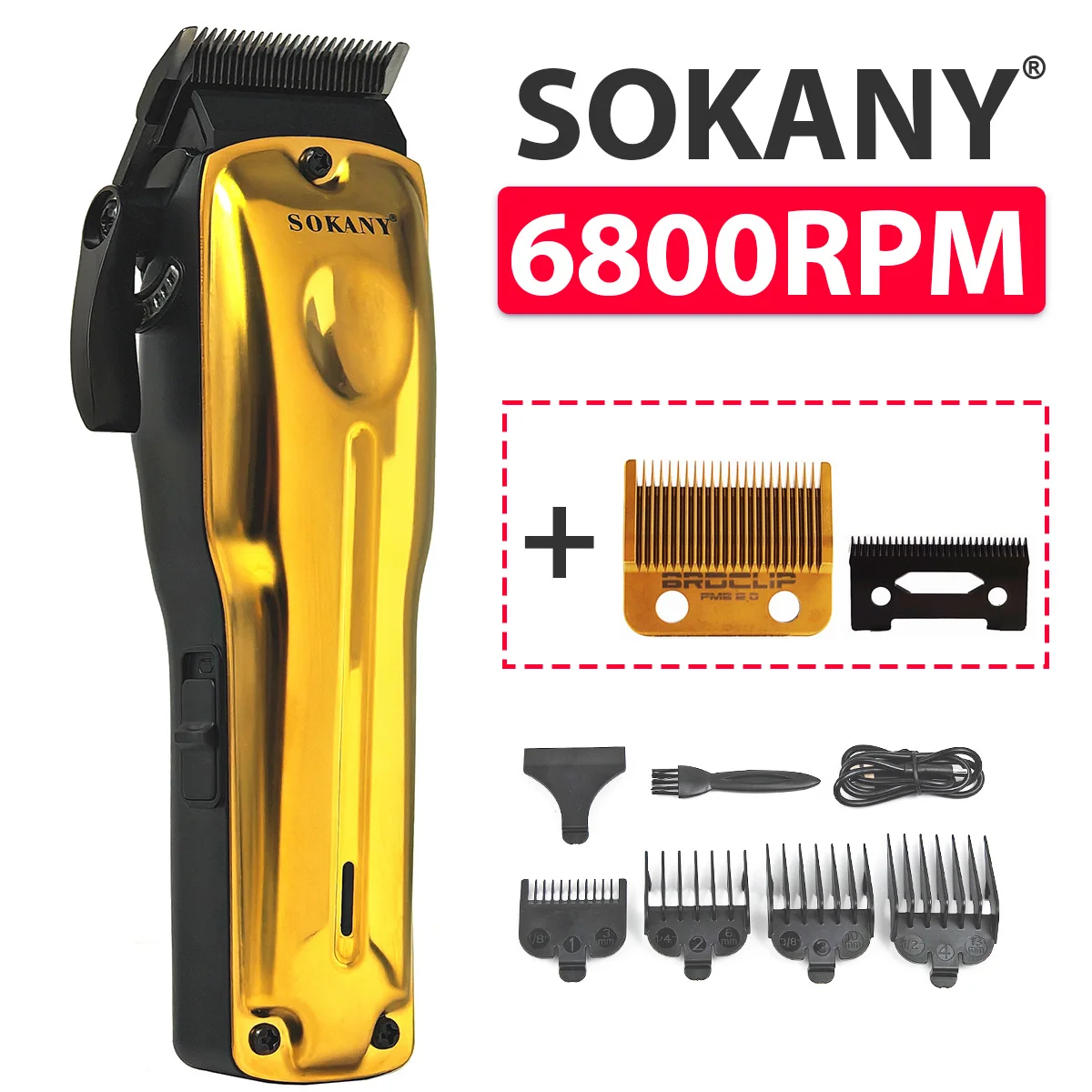 Профессиональная электрическая машинка для стрижки волос 6800 об/мин