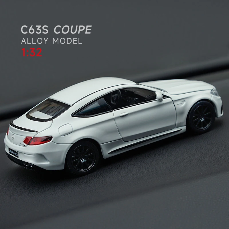 Diecast 1:32 Alloy Model Car Miniature Benz-AMG C63S Coupe Metal Vehicle Collected Gift for Children Christmas Toys Boys Hottoys
