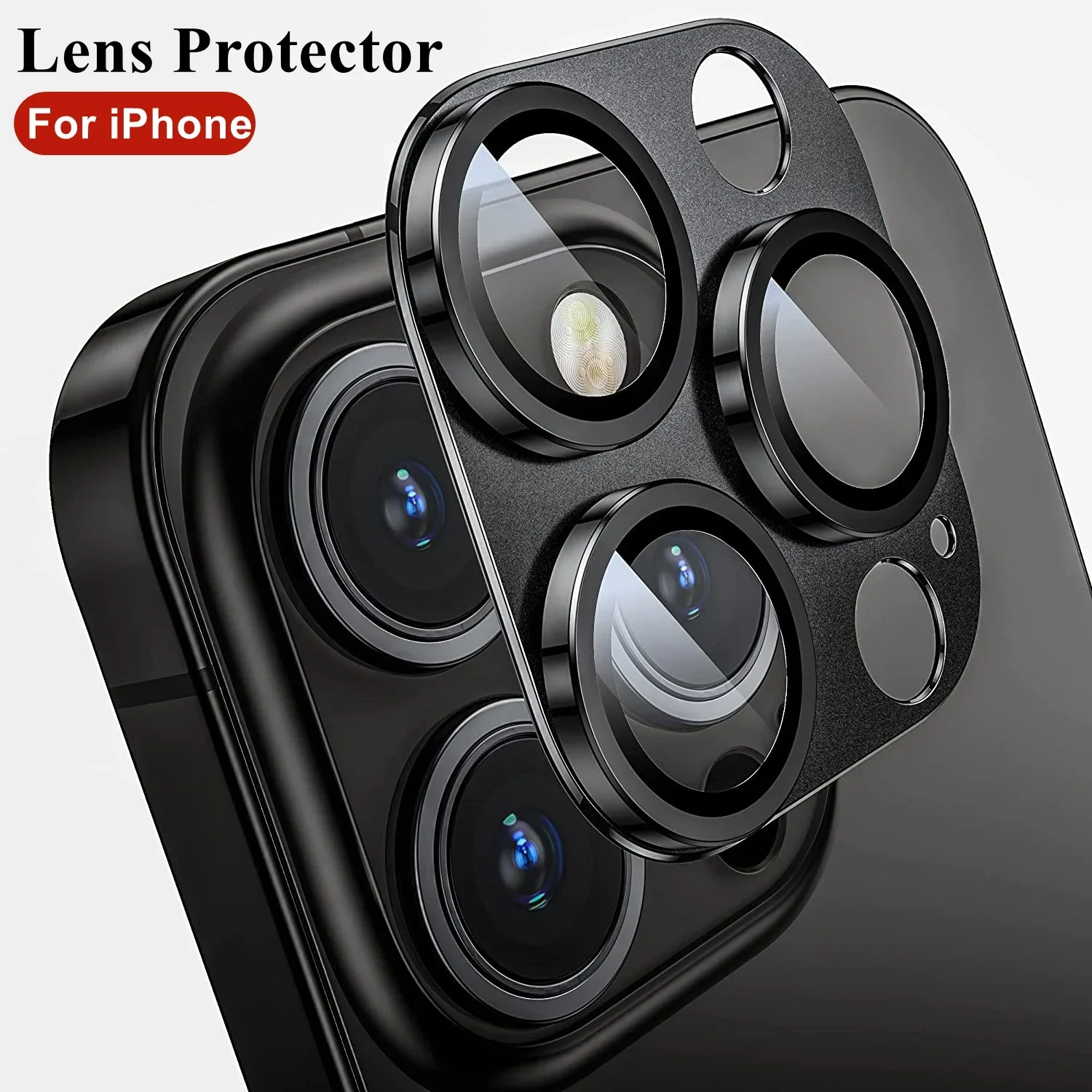 Protezione completa dell'obiettivo della fotocamera per iPhone 14 Pro Max vetro temperato...