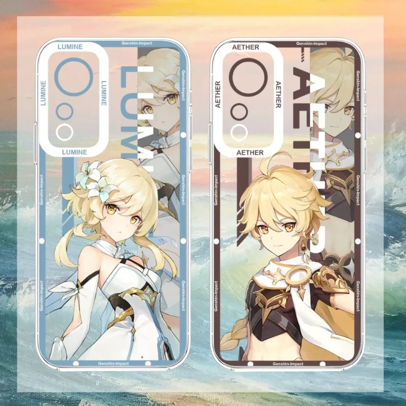 

Anime Genshin Impact Phone Case For Xiaomi Redmi Note 10 12 11 Pro Lite Proplus Pocox3GT F3 Transparent Soft TPU Telefoon Cover
