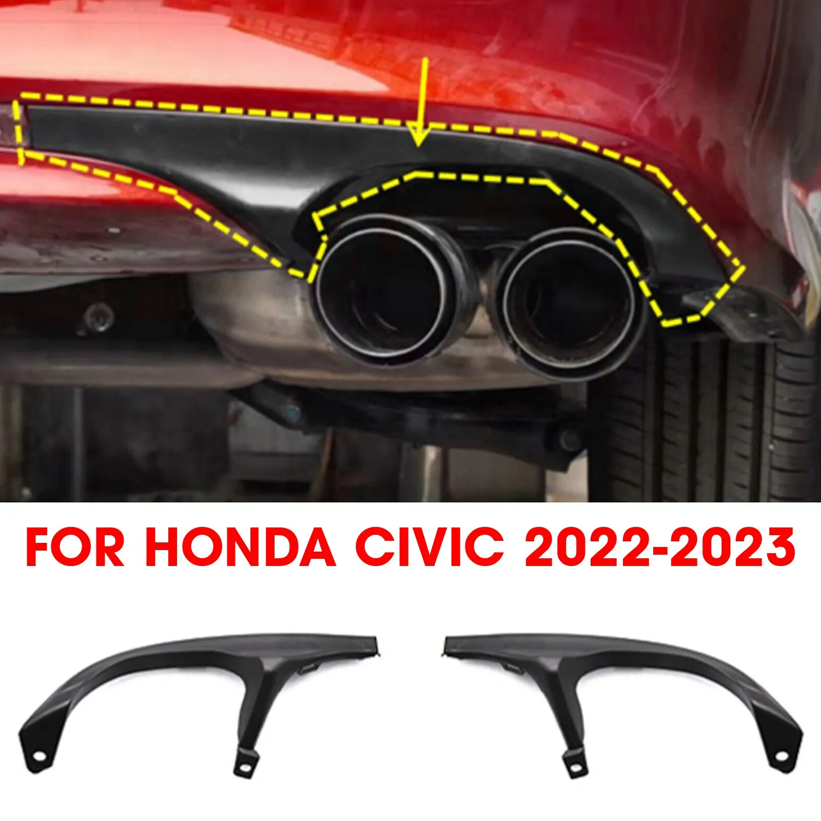 

2 шт., декоративная крышка для выхлопной трубы Honda Civic 2022-23