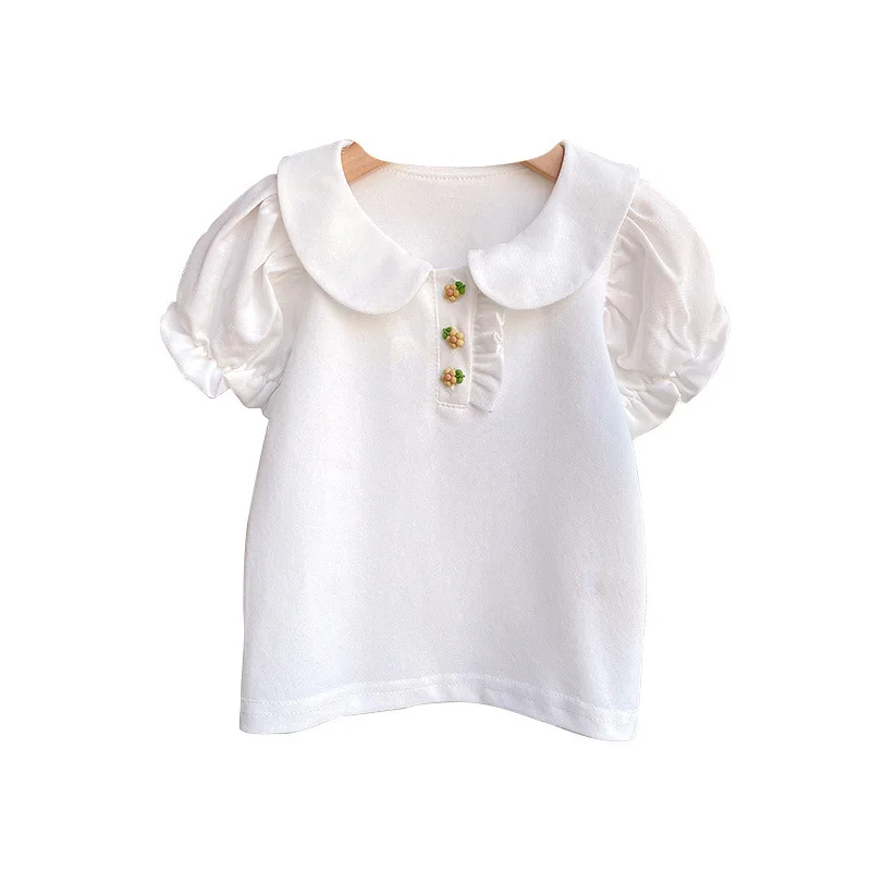 

Summer 2023 Children's Wear Girls' Fashion Solid Long Sleeve T-shirt