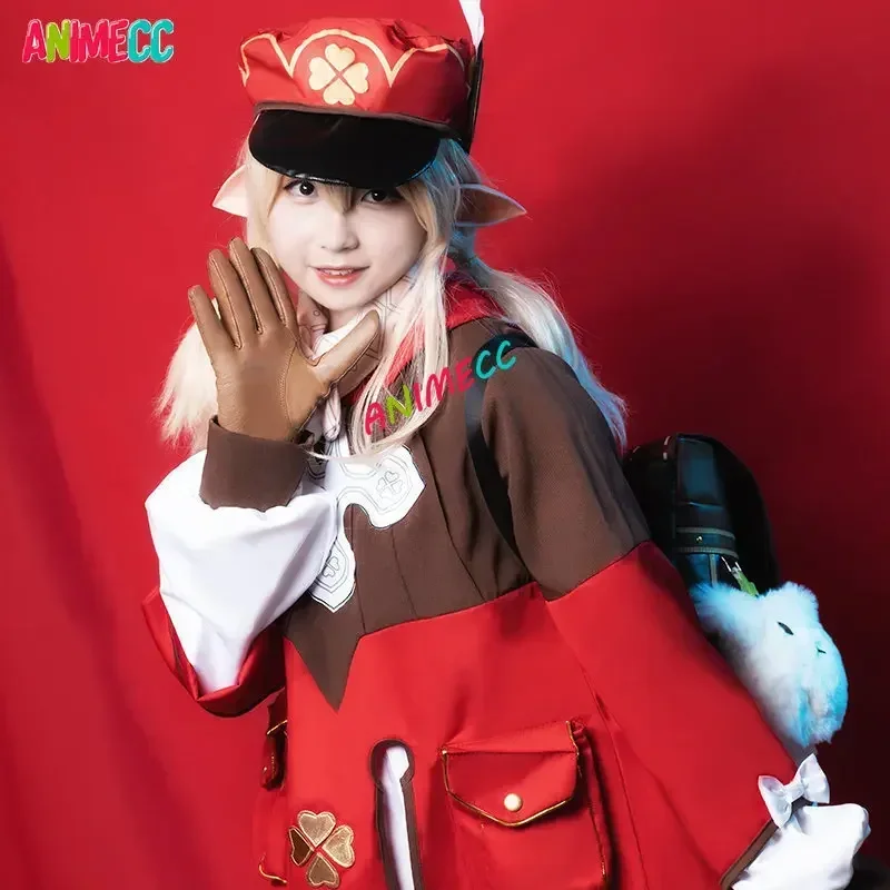 Костюм для косплея ANIMECC Klee Genshin ударопрочный костюм парик платье рюкзак аниме