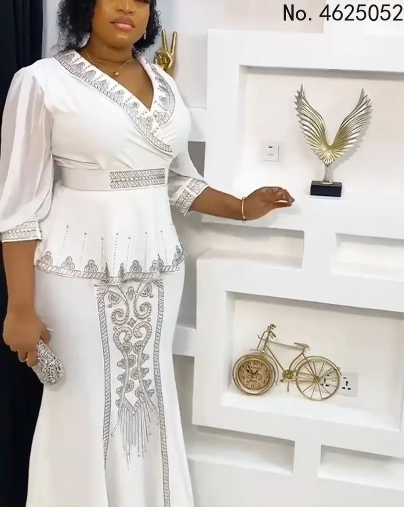 

2 Pieces Set Africa Clothes Dashiki African Skirts And Top for Women Ankara Wedding Gown Outfits 2022 Plus Size Lady Party Dress