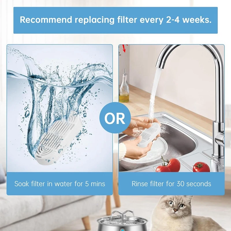 Сменный фильтр для водяного фонтана Cat: 3 + сменных фильтра из нержавеющей стали 135