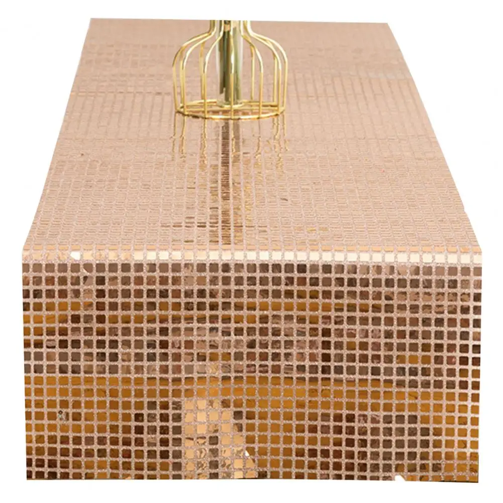 

Silver Table Runner Sparkling Disco Ball Table Runner for Retro 70s 80s Themed Birthday Bachelorette Dance Parties Glittery