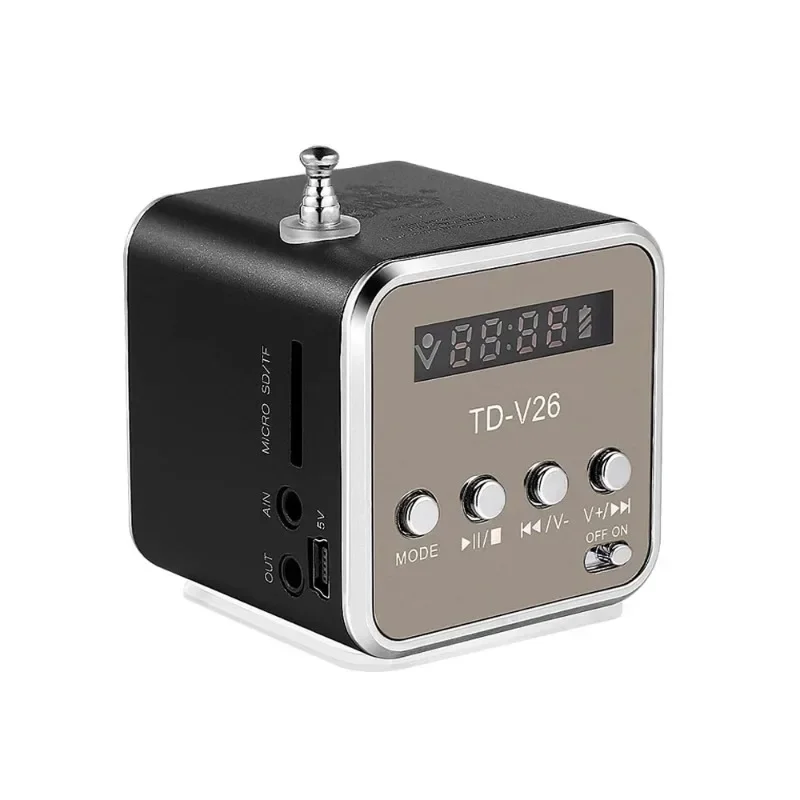 Фото TDV26 Мини-радио Цифровой Портативный Bluetooth-динамик Звуковые коробки С Am FM-радиоприемником Поддержка SD TF-карты для Mp3-плеера №3