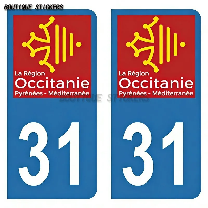 2 шт., наклейки на номерной знак, отдел 30, 31 Herault & F, европейские автозапчасти, гоночный мотоцикл, грузовик, водонепроницаемый ПВХ, некоторые (art.: 3920d41cc7daa) - 3920d41cc7daa