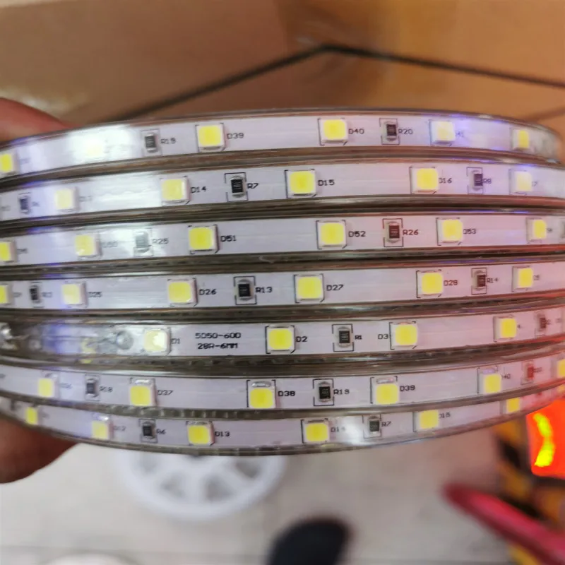 

SMD 5050 Led Strip Light AC220V/110V EU Power plug WaterproofIP68 White/Warm White/Green/Blue/Red/RGB,60leds/m 300led Led Strip