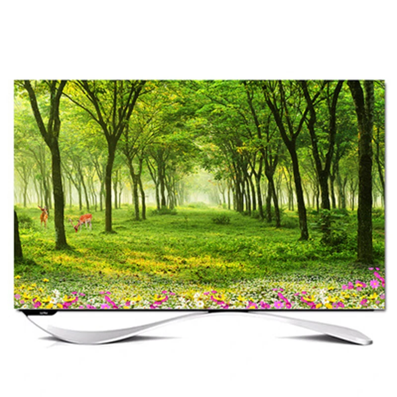 

Custom 32" - 85" inch Decorative Hood Cover for Screen LCD TV PC Landscape Downfall Sunrise Tree Mountain Rich