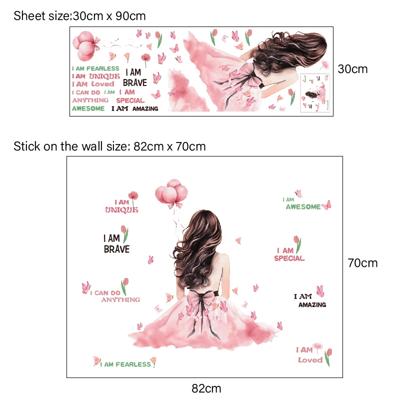 Самоклеящаяся 3d вдохновляющая Цитата Настенная Наклейка для девочек комната