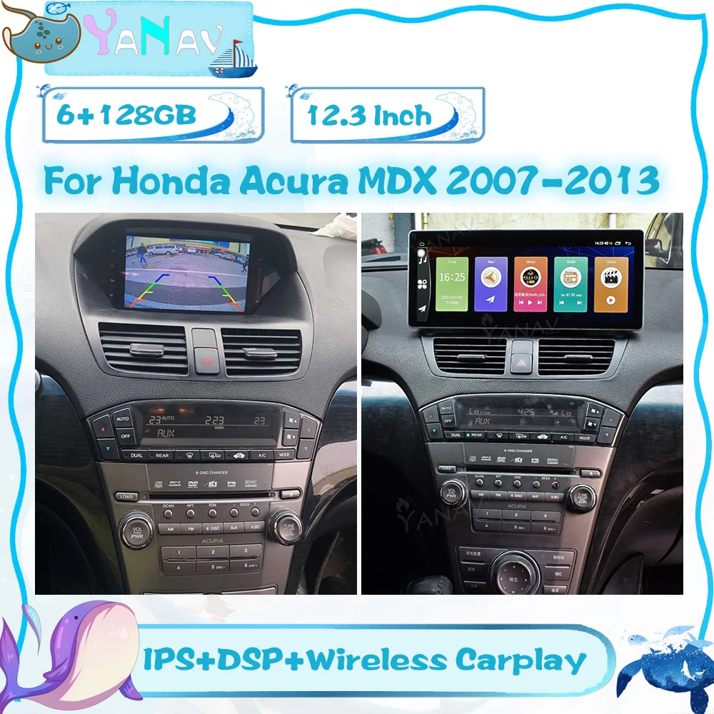 

12.3 INCH Car Radio For Honda Acura MDX 2007-2013 Android 10 Auto Multimedia GPS Navigation Stereo CarPlay WiFi 4G BT Head Unit