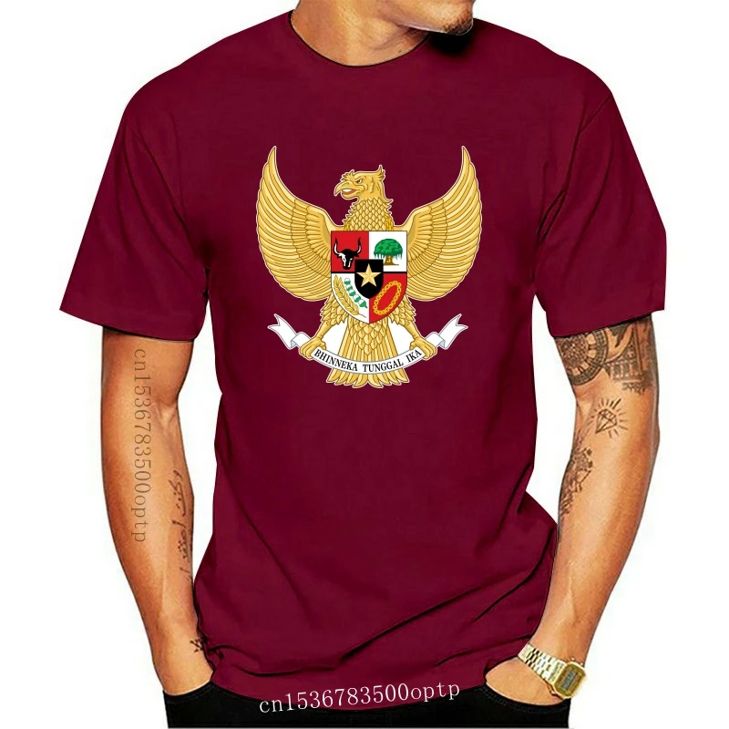 

2022 Indonesian National Emblem T-Shirt Tee Shirt Free Sticker Indonesia Flag IDN Cotton Tee Shirt Free Shipping