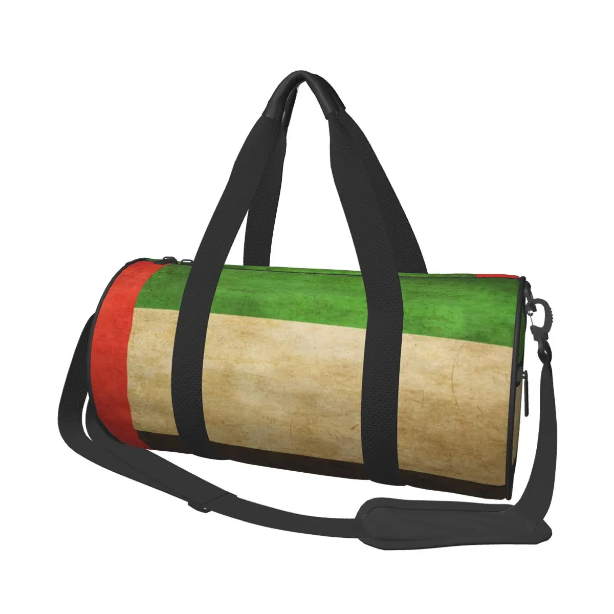 

Travel Duffel Handbag Emirates Flag Stripes Multifunction Weekend Bag Casual Duffel Shoulder Bag Overnight Bag