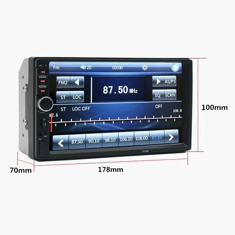 Автомагнитола 2 Din MP5-плеер с Bluetooth стереоприемником 7-дюймовым сенсорным экраном