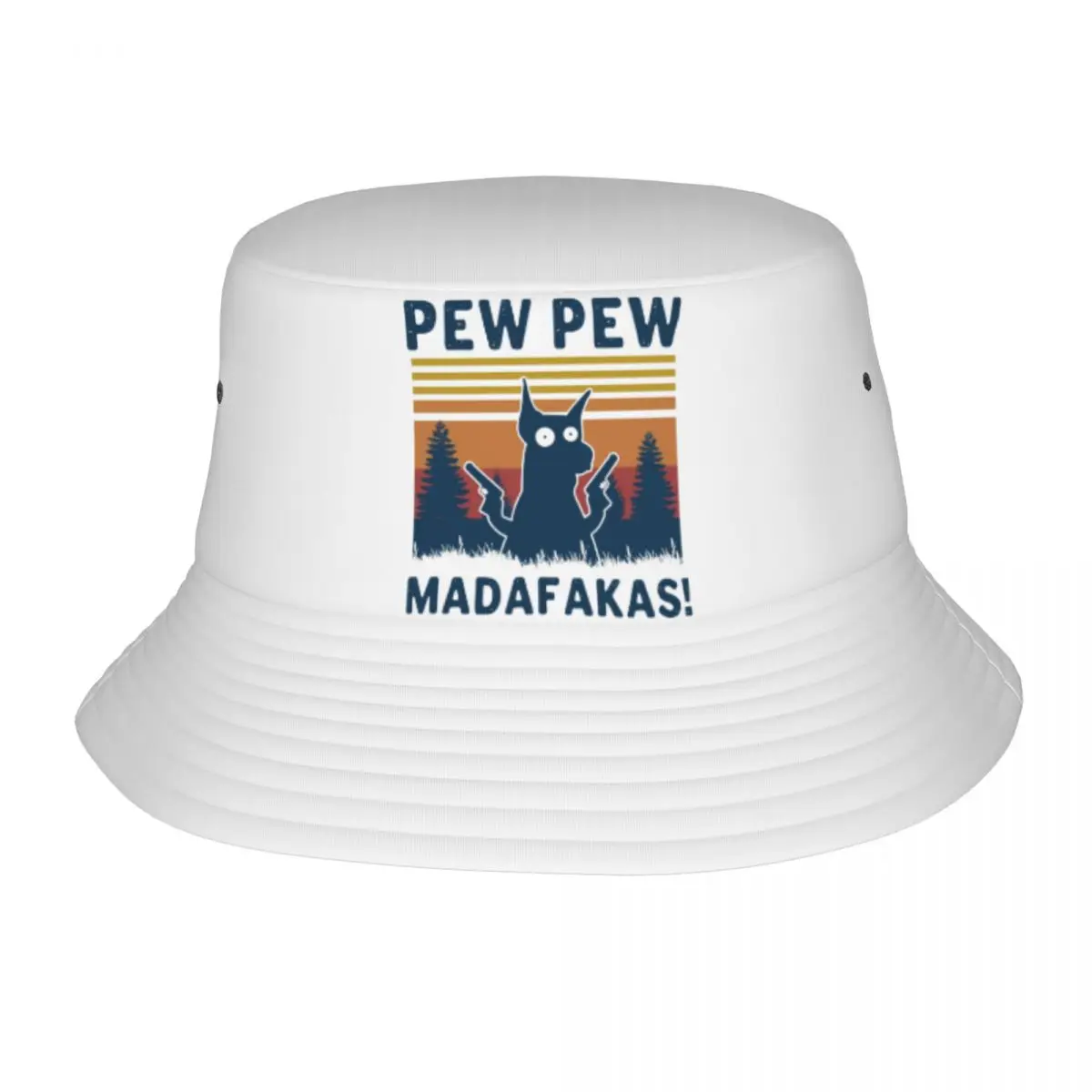 

Doberman Pew Pew Madafakas Bucket Hats for Unisex Dog Summer Sun Hat Harajuku Packable Outdoor Fishing Cap Panama Hat