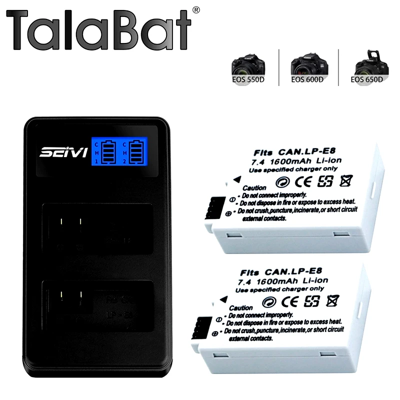 

Аккумулятор Ginkess LP-E8 LP E8 LPE8 7,2 в 1600 мАч для камеры Canon EOS 600D 650D 550D 700D T4i T5i Rebel T2i, литий-ионный аккумулятор