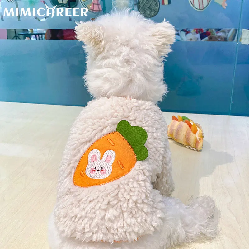 

Cat Sweater Decoration Plushed Warm Back Rabbit Two-legged Crewneck Shirt Fashion Cute Dog Cat Pockets Clothes Pet Clothing Supp