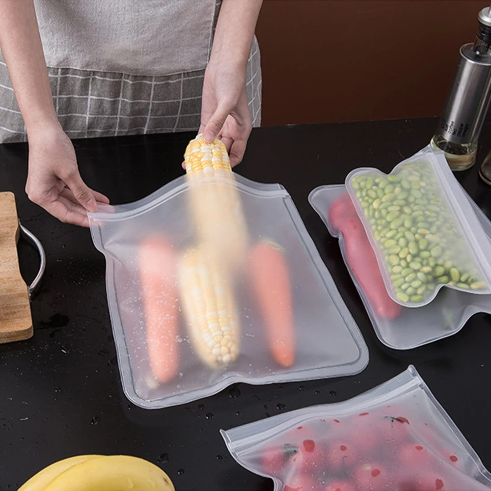 Фото 3 шт., силиконовые пакеты для хранения продуктов №2
