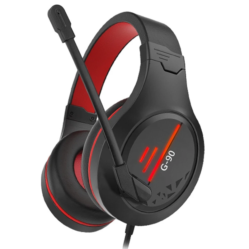 

Wired Gaming Headset PC Computer Headphone RGB LED Light Effects Built-in Mic for /XB Controller