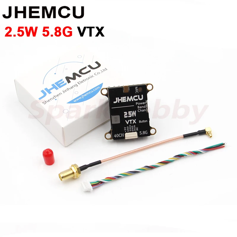 

JHEMCU 2.5W 5.8G VTX Image Video Transmission 5.8GHz 40CH 2-6S Lipo Built-in Microphone Heat Sink For RC FPV Long Range Drones