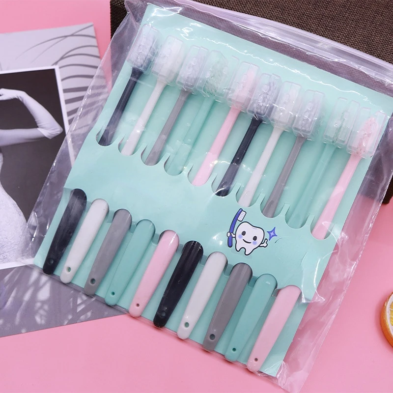 

10 sticks of fine soft hair Korean version adult bamboo charcoal toothbrush household combination set