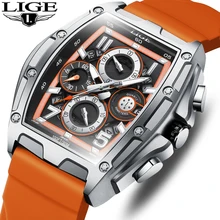 New Watch LIGE Chronograph Casual Fashion Watches for Men Sport Military Silicagel Calendar Wrist Watch Men Watch Relojes Hombre