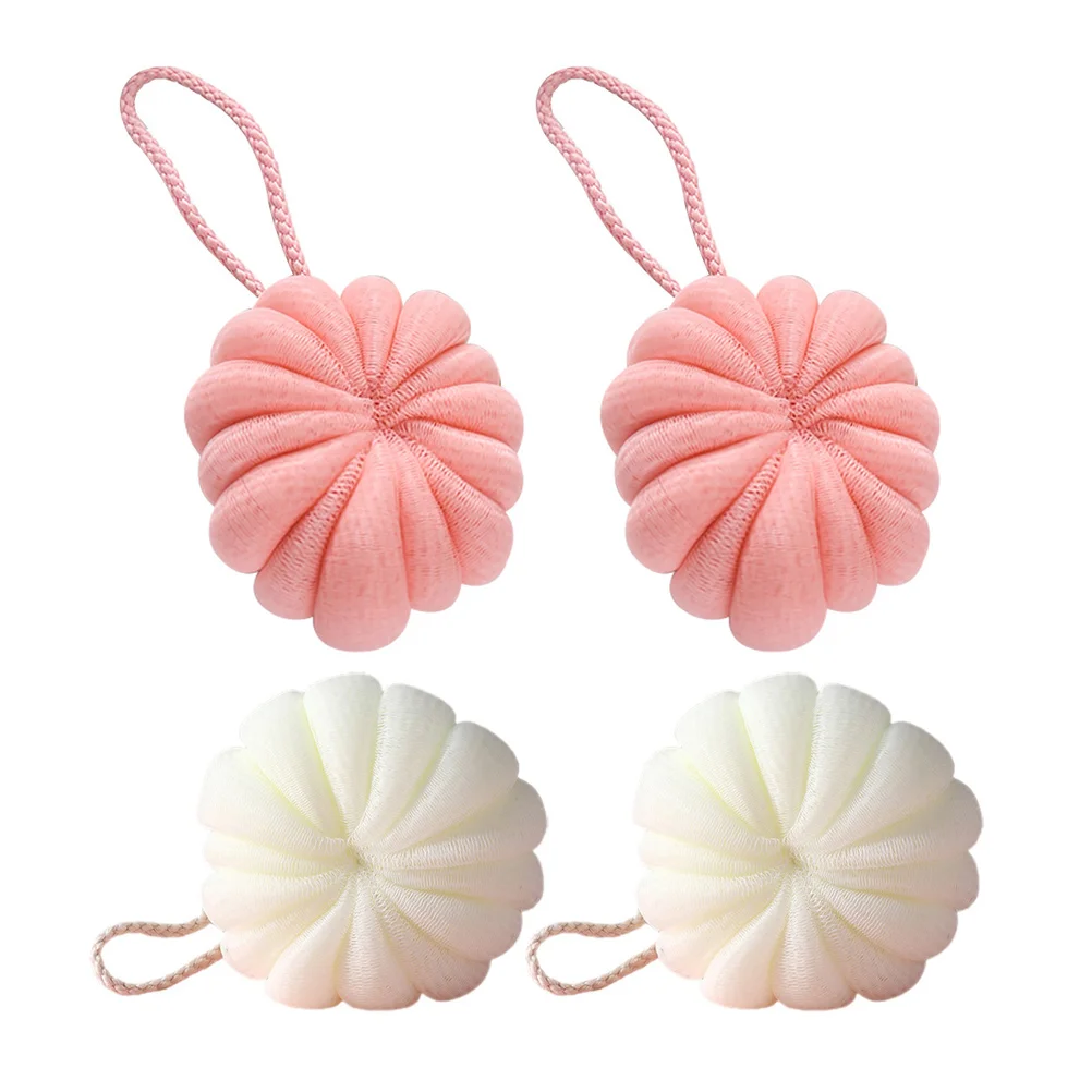 

Bath Sponge Shower Loofahpouf Scrubber Body Mesh Loofahs Exfoliating Spongescute Bathroom Pumpkin Baby Puffaccessories Decor