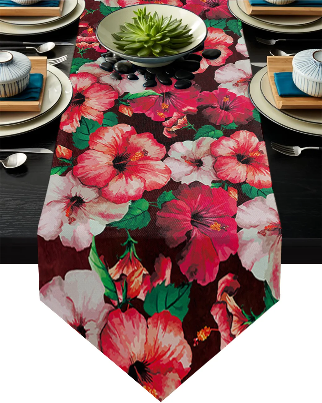 

Украшение для стола Hibiscus акварелью, украшение для дома, украшение стола, скатерть для стола